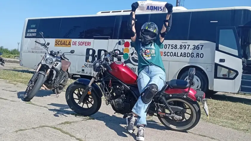 persoana ce a luat permisul de motor